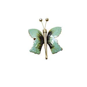 Vintage Huge Well Made Enamel Butterfly Brooch 1960s (A3019)